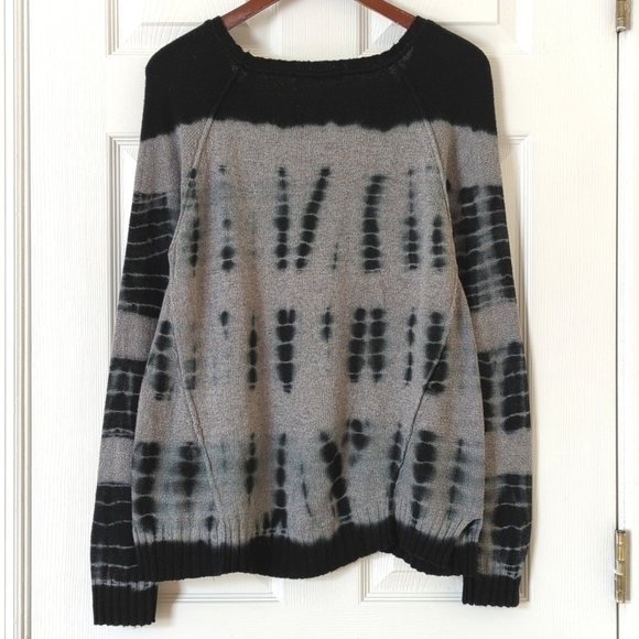 Gypsy 05 Global Village Lightweight Tie Dye Wool Blend Scoop Neck Sweater Gray M - Picture 9 of 11